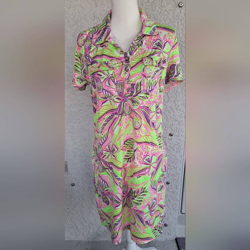 Stella Parker Floral Green and Pink Dress - Picture 2 of 7